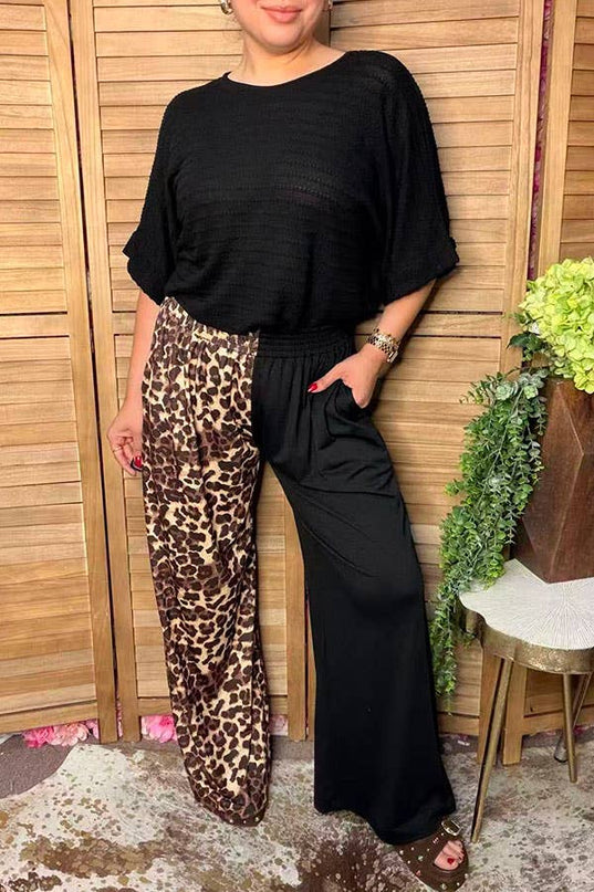 Western leopard black women's boutique pant XCH17348