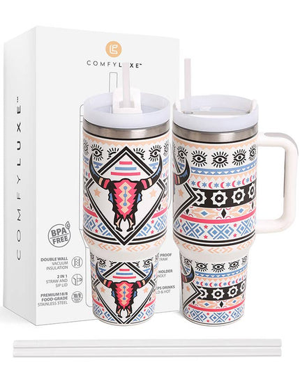 Bull Boho 40oz Handle Tumbler