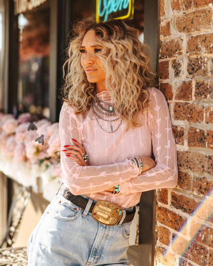 LARIAT LACE L/S *DUSTY ROSE