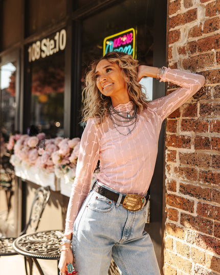 LARIAT LACE L/S *DUSTY ROSE