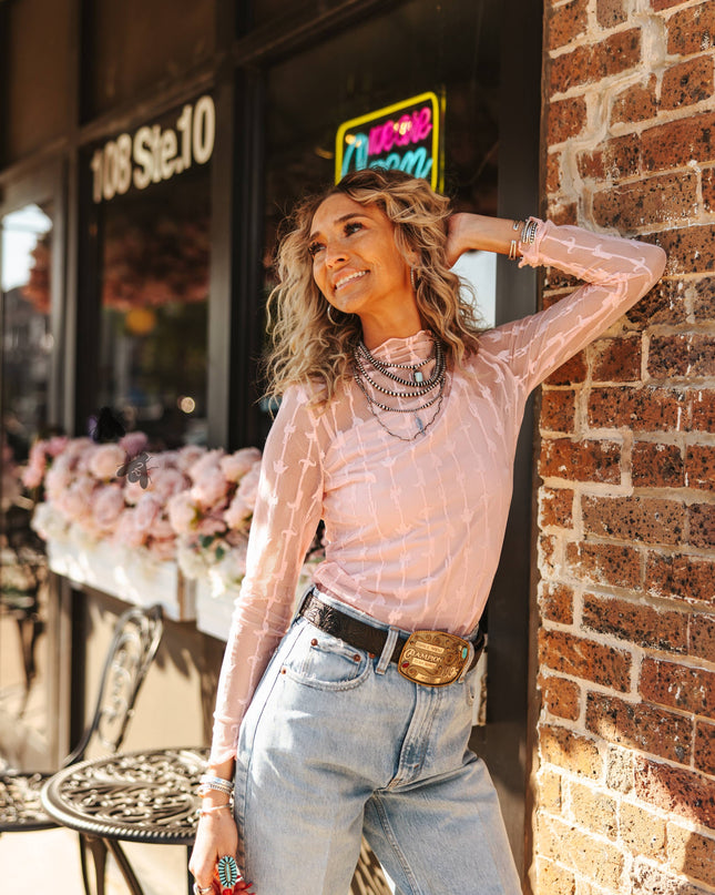 LARIAT LACE L/S *DUSTY ROSE