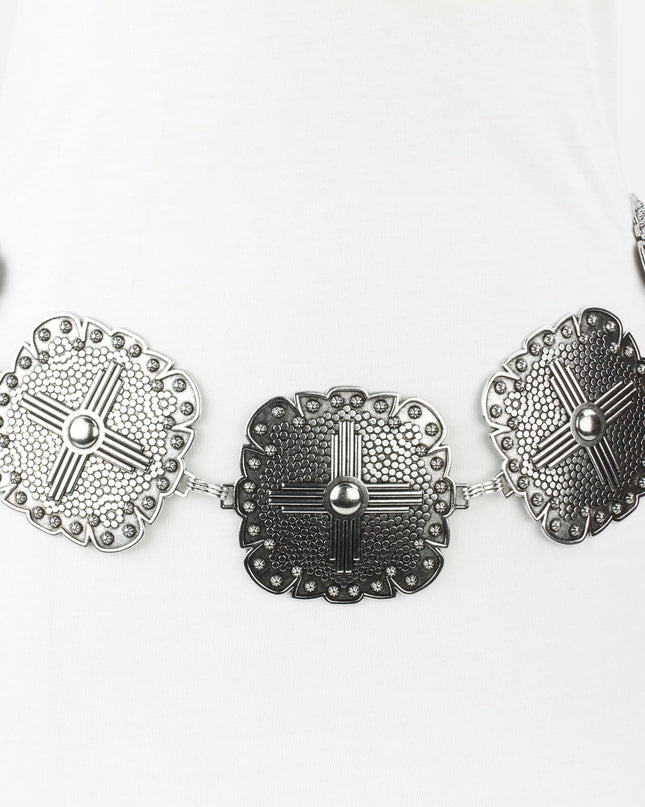 Women’s Medallion Chain Belt with Cross Design ABB MLT 1010