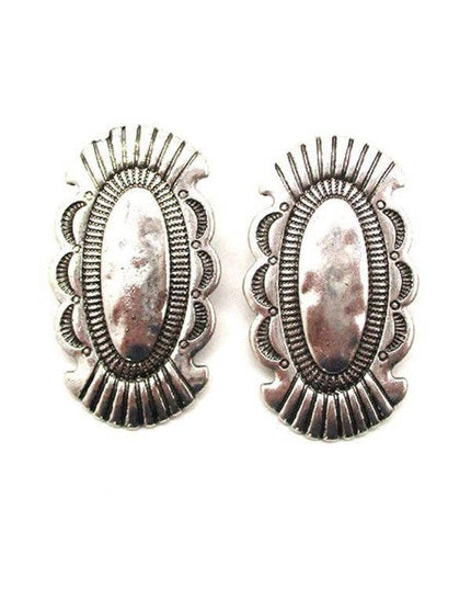 WESTERN OVAL CONCHO EARRINGS