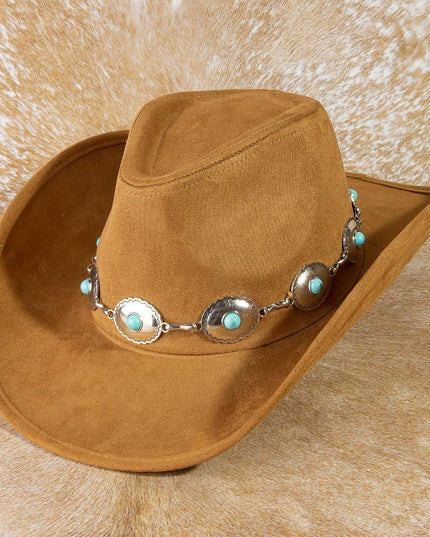 Turquoise Western Concho Chain Cowboy Hat