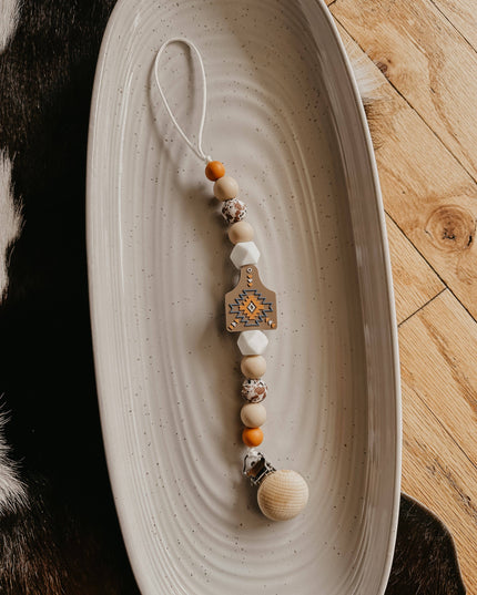 Cow Tag Pacifier Clip