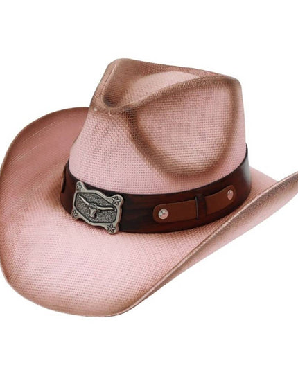 Vintage Western Longhorn Straw Cowboy Hat