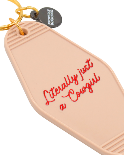 Hot Stamped Motel Keychain Literally Just a Cowgirl