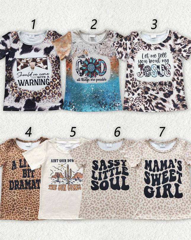Sibling Baby Girls Western Cowgirls Short Sleeve Tee Shirts Tops