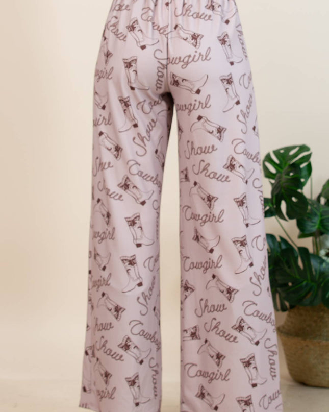 P1261-6157-Norma Cowboy Show Print Slack Pants