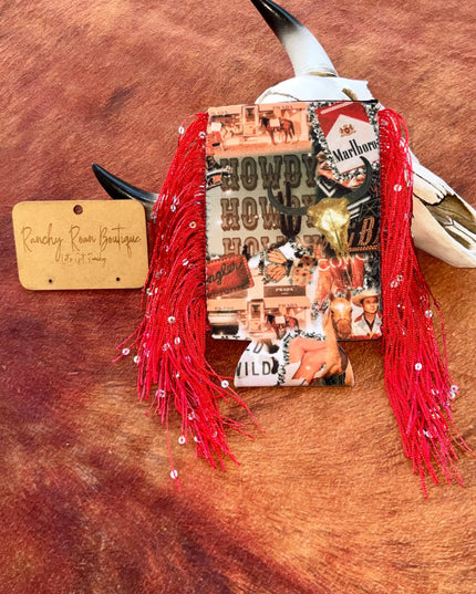 Western Graphic Slim & Regular Fringe Koozie
