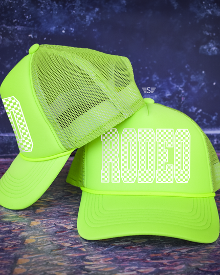Checkered Rodeo Cap Magna Pony® Mesh Foam Trucker Hat