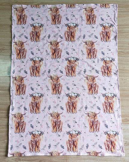 Baby girls western highland cattle blankets