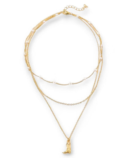 Boot Scootin 3 Layer Western Vibe Rodeo Necklace