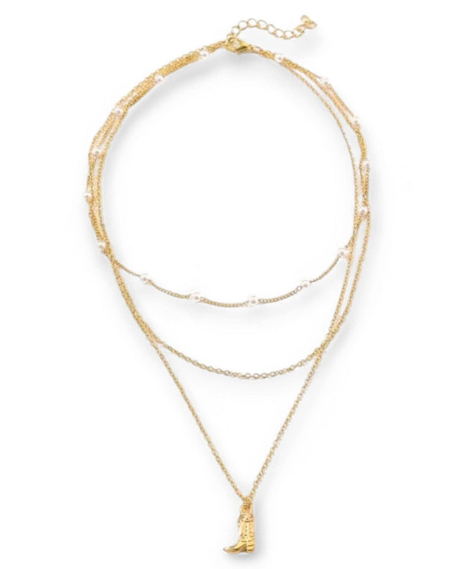 Boot Scootin 3 Layer Western Vibe Rodeo Necklace