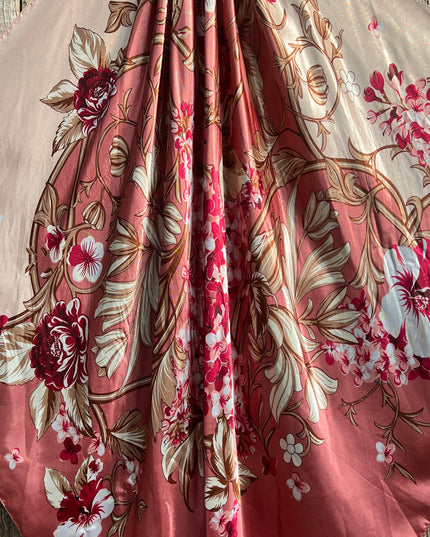 35X35" Raspberry Pink Floral Wild Rag/Scarf WR403