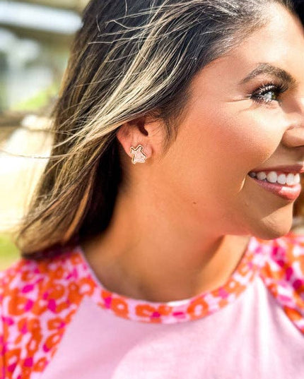 Texas Druzy Stud Earrings, Rose Gold