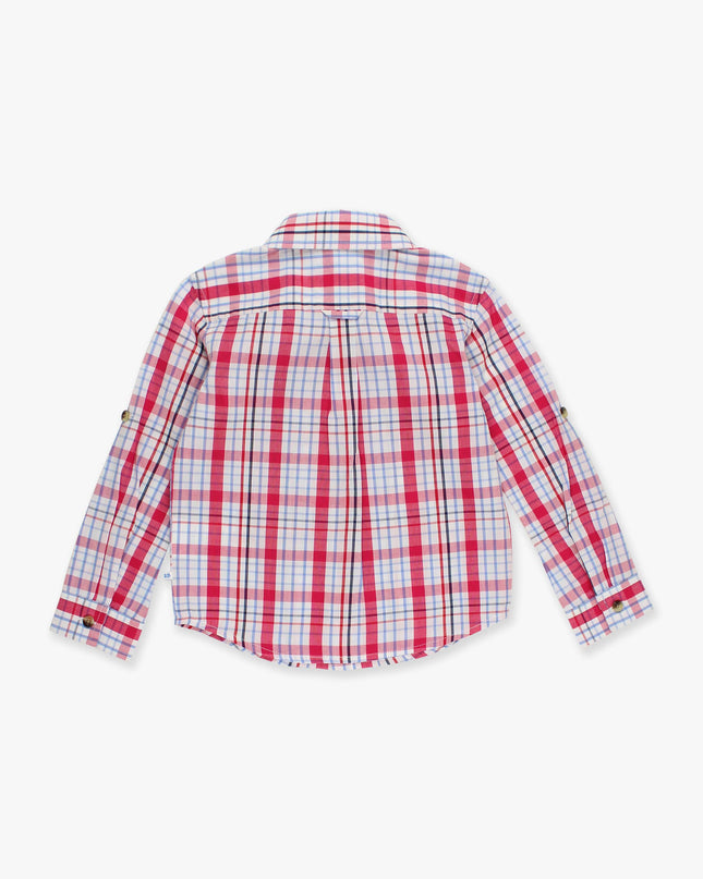 Boys Adley Plaid Long Sleeve Button Down Shirt