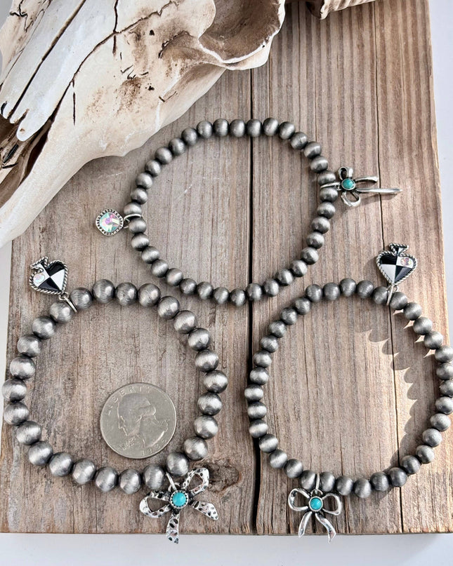 3 Piece Western Charm Navajo Pearl Bead Stretch Bracelet Set