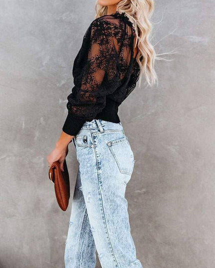 Vneck long puff sleeves polyester summer t shirt