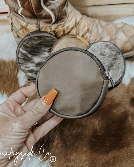 Cowhide Circle Pouch