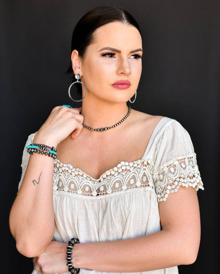 14" Dainty Faux Navajo Pearl Choker