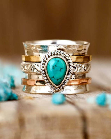Teardrop Natural Stone Ring | 40R116