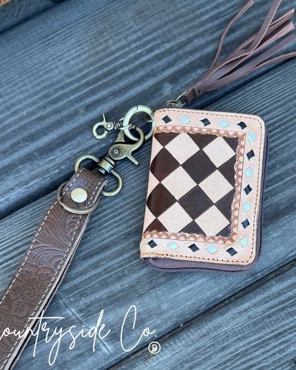 The Saddle Bum Checkered Mini Wallet Keychain