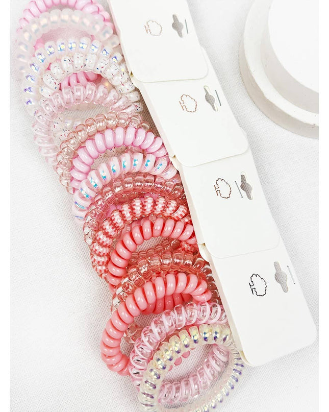 Mix of Pink Shades Spiral Hair Ties