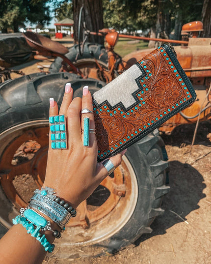 The Cheyenne Cowhide Leather Tooled Wallet