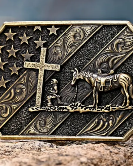 Bronze Praying Cowboy Buckle 1801BNZ