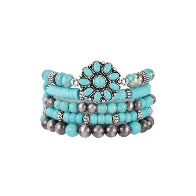ANTIQUE NATURAL STONE STRETCH BRACELET