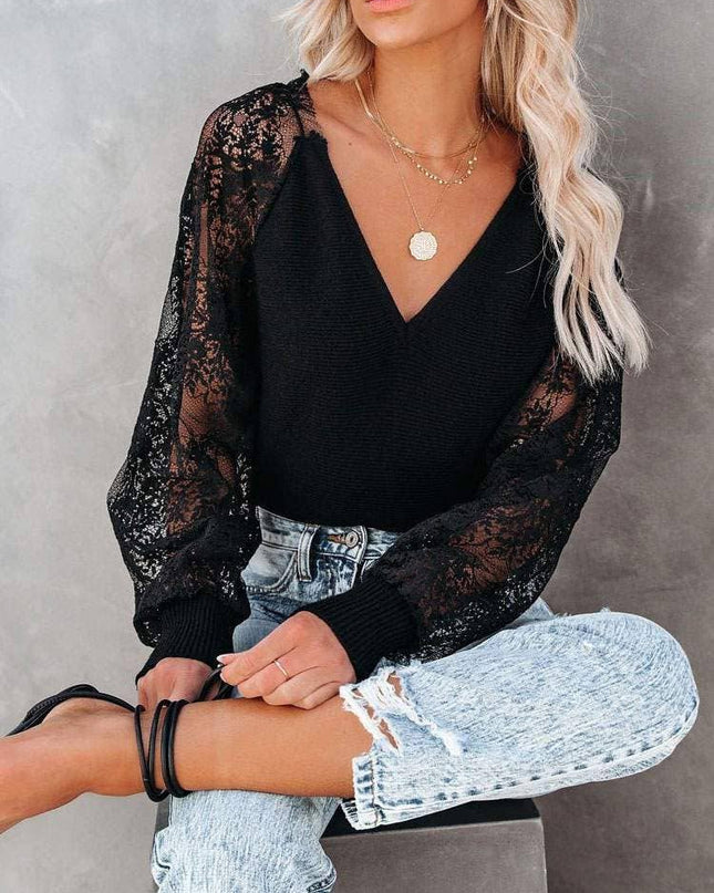 Vneck long puff sleeves polyester summer t shirt