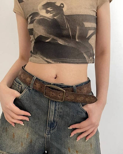 Retro Embossed Waistband ZK1372