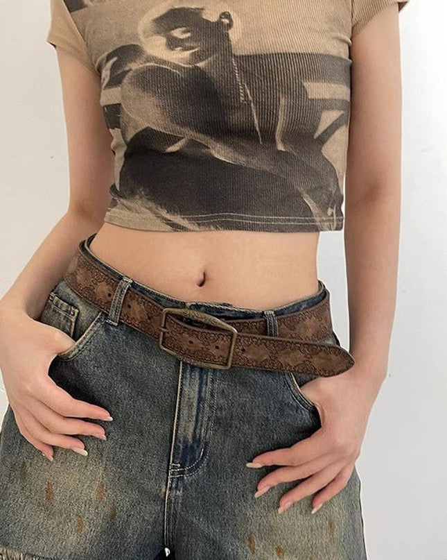 Retro Embossed Waistband ZK1372