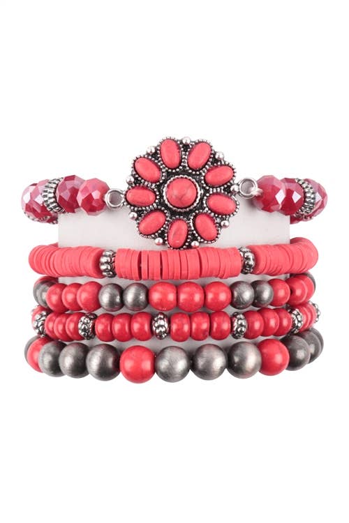 ANTIQUE NATURAL STONE STRETCH BRACELET