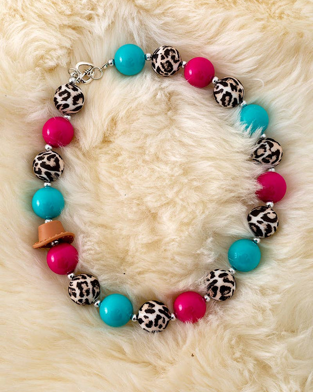 BUBBLE NECKLACE W/ SIDE HAT PENDANT. 3PCS/$15 ACG40194