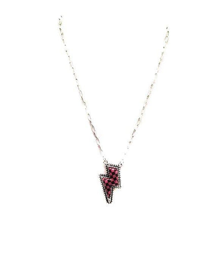 Checkered Lightning Bolt Necklace