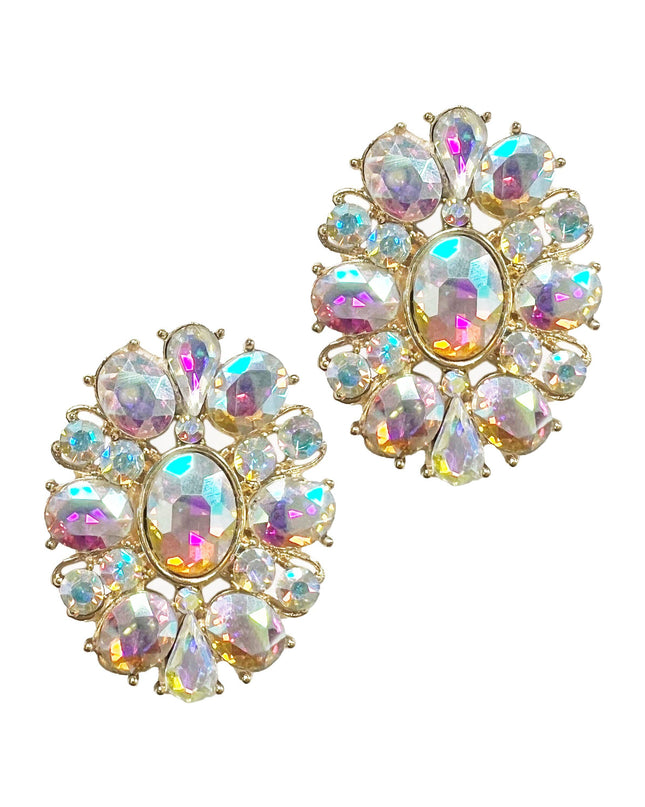 Southwestern Flower Studs with AB Stones