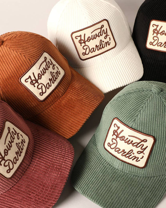Howdy Darlin' Embroidery Patch Corduroy Cap