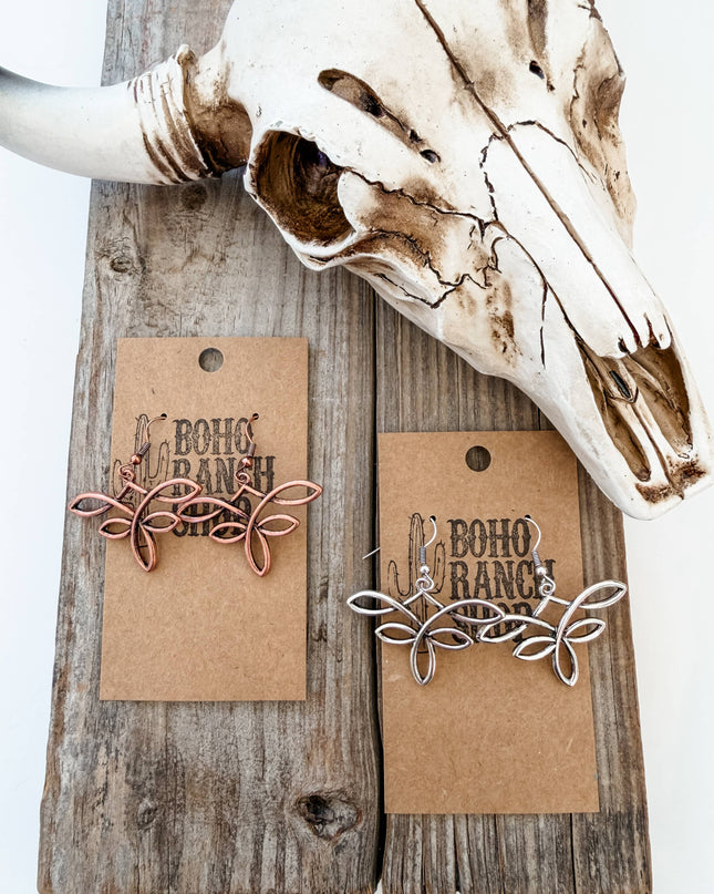 Western Boot Stitch Dangle Earrings