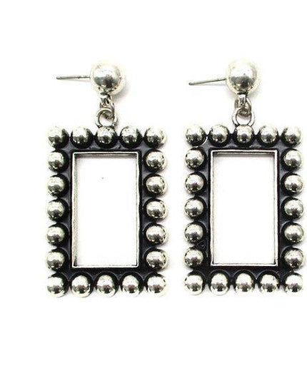 Western Rectangle Cut Bubble Dangle Earring