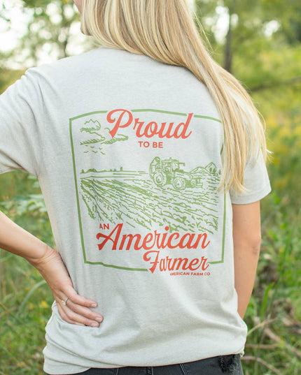 Western 'Proud American Farmer' Stone Graphic Tee