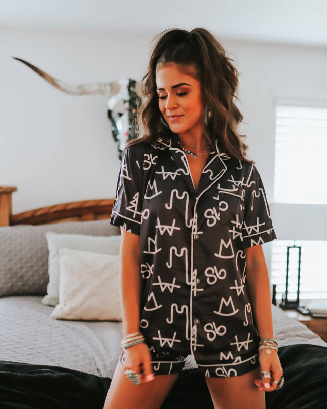 Black Brand Pajama Set