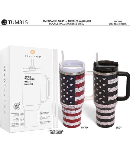 American Flag 40oz Handle Tumbler