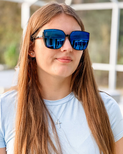 Cleo Cat Eye Sunglasses "Blue"