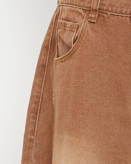 Ladies Mid Rise Wide Leg Barrel Jeans SKP522