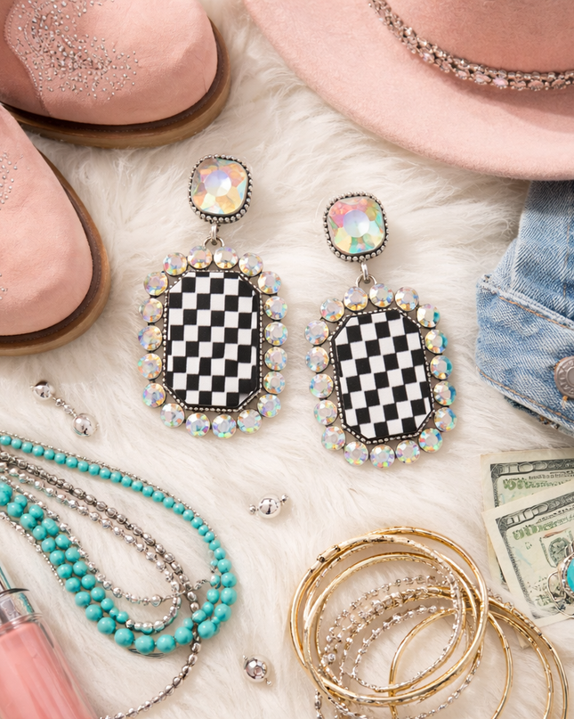 Checkmate Cowgirl Statement Earrings