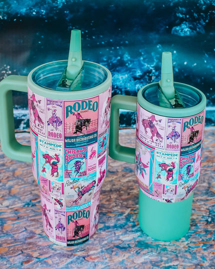 Pink Rodeo Poster Flip Top Tumbler