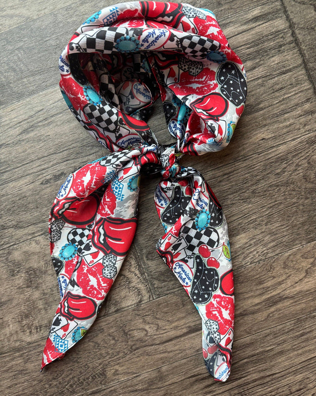 Wild Rag “American Made” truck hat patch style Cowboy Western Neck Scarf Bandanna by Double B Wild Rags