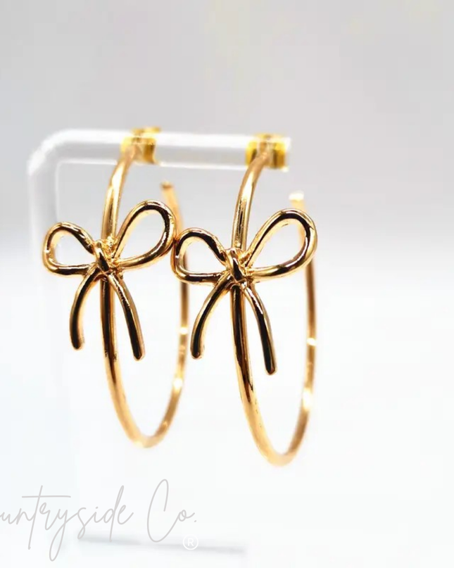 Bow Hoop Earrings